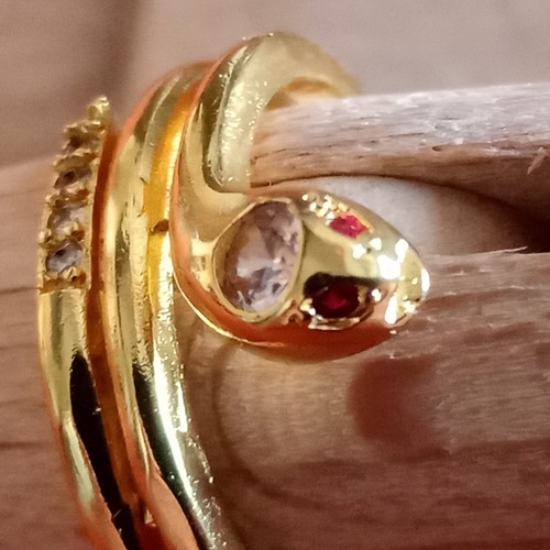 Anello serpente placcato oro - anello,