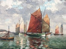 Olio Su Tela: Paesaggio Marino