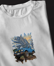 T-SHIRT MAGLIA SUZUKI SAMURAI - carrozzeria azzurra cabriolet CANVAS TOP