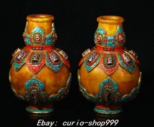 Coppia vaso bottiglia perline