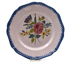 Charolles Piatto Antica Ceramica Decoro Floreale French Ceramiche Piatto (A)