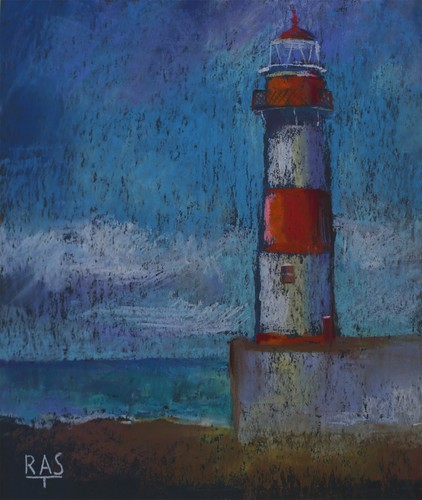 Quadro faro rosso cielo e - cielo,