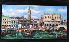VENEZIA ANTICA,    OLIO SU TELA 28X 55 CM DIPINTO A MANO MADE IN ITALY