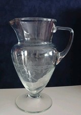 Caraffa Brocca Vetro Cristallo Serigrafato Retrò Vintage Anni 40