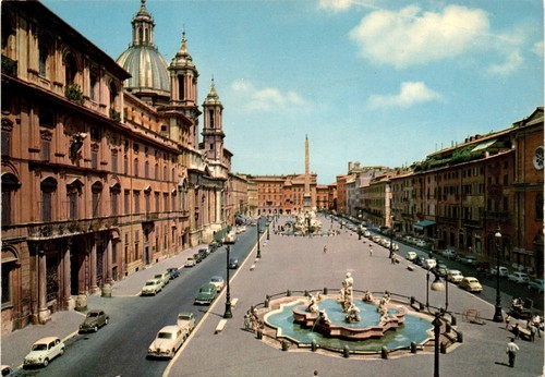 Cartolina roma piazza navona - cartolina, roma,