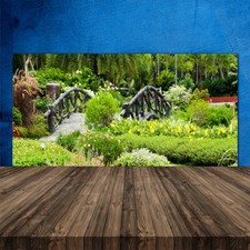 Paraschizzi da Cucina 120x60 Vetro Temperato Ponte del giardino botanico