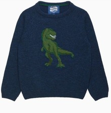 Maglione dinosauro lana blu