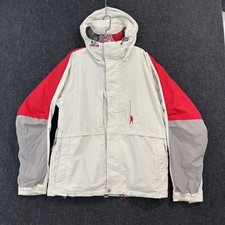 Giacca sci snowboard Burton Ronin uomo media bianca rossa cappotto con cappuccio