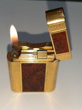 Accendino S.T. Dupont Linea 1 Soubreny Placcato Oro Laque De Chine Rossa