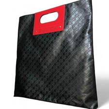 Borsa a mano Gherardini morbida pelle nera rossa modello logo grande vintage