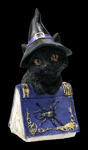 Statuina piccola strega gatto