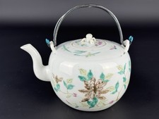 Antica Porcellana Cinese Teiera Con Figure Floreali Dipinta A Mano Cina XIX Sec.