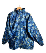 Giacca a vento K-Way uomo taglia M blu logo reversibile full zip confezionabile