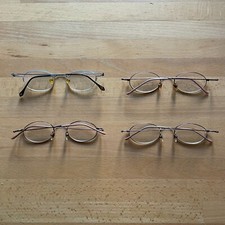 Lotto 4 montature OCCHIALI da VISTA, unisex, 3 metallo e uno REPLAY