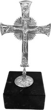 Croce Gloriosa Cam . Neocatecumenale da tavolo con base in marmo  e arg.