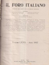 IL FORO ITALIANO 1957 AA.VV