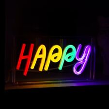 Insegna Neon con scritta decorativa Happy 3 x 4 x 12,7 cm