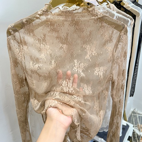 Blusa trasparente sottile - trasparente,