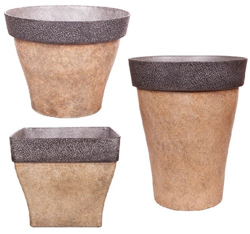 Fioriera plastica marrone - plastica,
