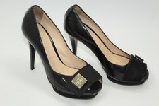 Scarpe donna Elisabetta Franchi taglia 6 Europa 36 pelle nera S9188