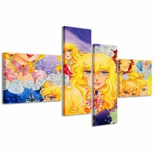 Quadro Moderno 200 x 100 cm Stampa su Tela Canvas 4 pz XXL Lady Oscar