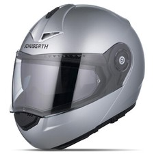 CASCO MODULARE SCHUBERTH C3 PRO GLOSSY SILVER MONO ARGENTO DOPPIA VISIERA FIBRA
