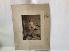 CDV FOTO RITRATTO BAMBINA GIRL KIND SULLA SEDIA CAPELLI BOCCOLI