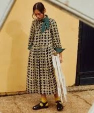 Abito in crepe con scollo a cerchio stampa Toast Vale - UK 16 - nuovo con etichette - bellissimo