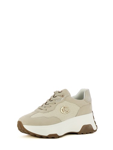 Sneakers stringate donna beige