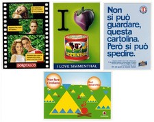 Lotto 4 Cartoline Pubblicitarie Borotalco Simmenthal Vodafone Nastro Azzurro
