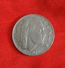 MONETA ACCIAIO INOX REGNO ITALIANA C.20 1943 RE IMPERATORE VITTORIO EMANUELE III