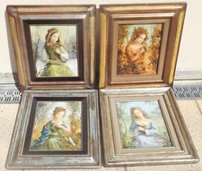 4 Stagioni 4 Dipinti A Olio Su