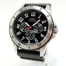 Orologio Guess Waterpro Uomo 43mm Lunetta Subacquea Calendario Data Giorno con Batteria Nuova