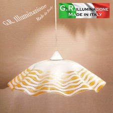 LAMPADARIO MODERNO 1 L. VETRO BIANCO Ø45 SOSPENSIONE SALA DA PRANZO CUCINA Anna