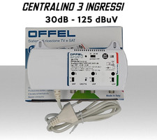 Centralino 3 ingressi 30dB regolabile VHF-UHF-UHF filtro 5G offel 26-770