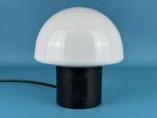 Piccola Lampada Da Tavolo A Fungo In Metallo E Vetro Modernariato Design 1980