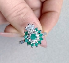 Anello Ag con smeraldi e