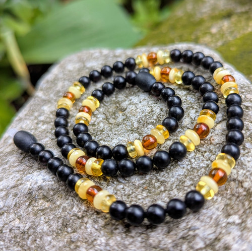 Collana perle ambra - perle, nera