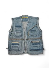 Gilet utility cargo denim