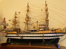 modellino navale nave Amerigo Vespucci in legno fatto a mano, collezionismo