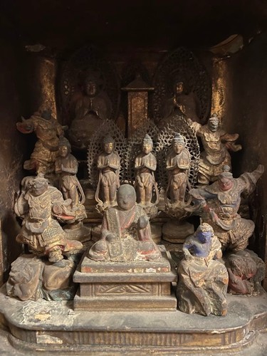 Antico set statua legno