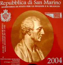2 €uro 2004 San Marino dedicata a Bartolomeo Borghesi prima emissione