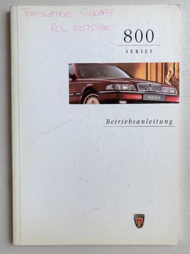 Rover serie 800 - serie, edizione