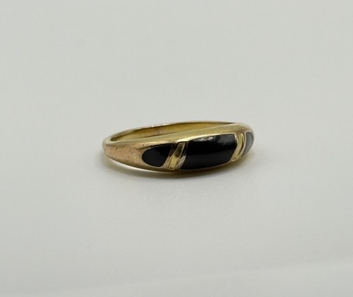 Anello fascia smalto nero tono