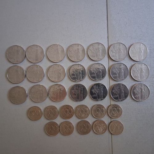 Lotto monete 100 lire - 32,