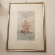 Litografia Nave da guerra Regia Marina Palestro