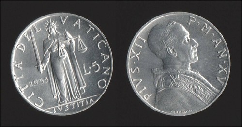 Vaticano lire 1953 giustizia - vaticano,