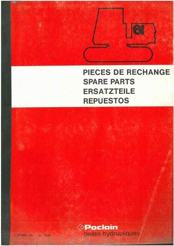 Manuale ricambi escavatore