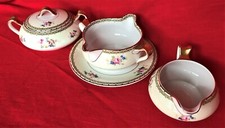 Servizio piatti cucina Bohemian Thun China panna zucchero gravy floreale/oro