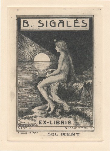 Exlibris bookplate radierung - bookplate,